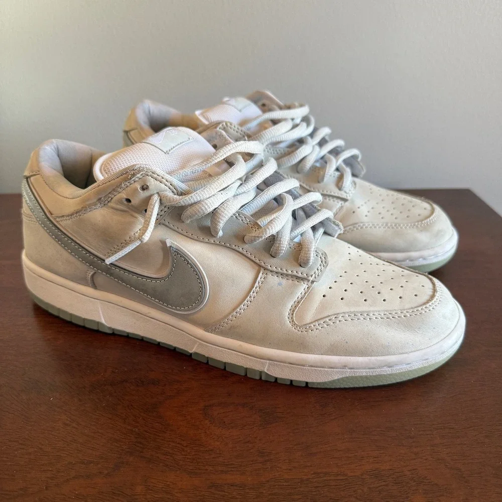 Men's Nike Dunk Low SB Gray Silver Swoosh Size 10.5 - Picture 2 of 8